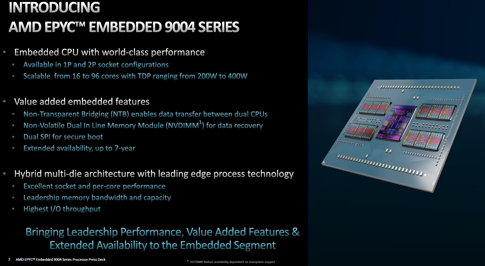 AMD Announces Zen 4 EPYC Embedded 9004 Series Up to 96 Cores With